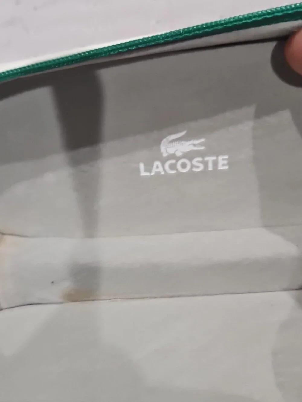 Lacoste White Leather Zip Eyewear Case